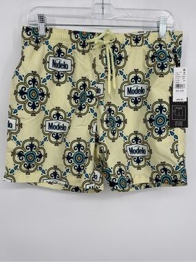 PacSun Yellow Modelo Tile-Print Swim Trunks